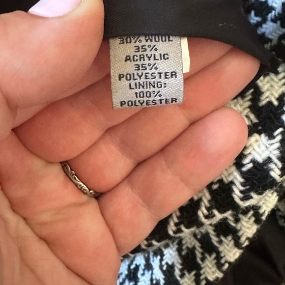 Bitten Sarah Jessica Parker Women Houndstooth wool Blend Black Y2K Size Medium - Picture 4 of 9